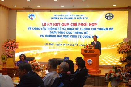 Lễ ký kết quy chế phối hợp công tác thống kê và chia sẻ thông tin thống kê giữa Trường đại học Kinh tế Quốc dân và Tổng cục Thống kê 2