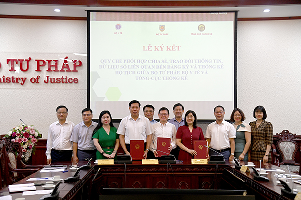 Lễ ký kết Quy chế phối hợp, chia sẻ, trao đổi thông tin, dữ liệu số giữa Bộ Tư pháp, Bộ Y tế và Tổng cục Thống kê 4