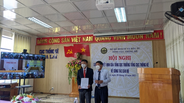 Hội nghị trực tuyến Công bố Quyết định của Tổng cục trưởng TCTK về công tác cán bộ Cục Thống kê Gia Lai 1
