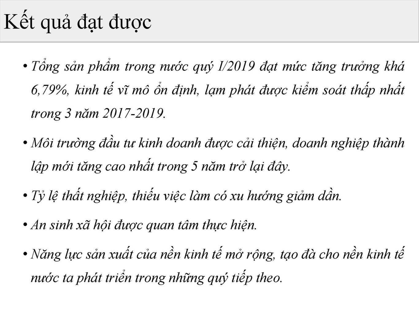 Một số nét chính tình hình kinh tế - xã hội quý I năm 2019 2