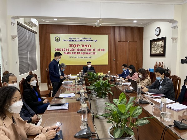 Cục Thống kê Hà Nội họp báo công bố số liệu thống kê kinh tế -xã hội thành phố Hà Nội năm 2021 1