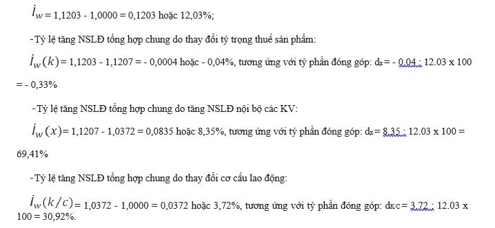 Phân tích ảnh hưởng của các nhân tố đến biến động năng suất lao động tổng hợp chung toàn nền kinh tế Việt Nam giai đoạn 2021 - 2023 4
