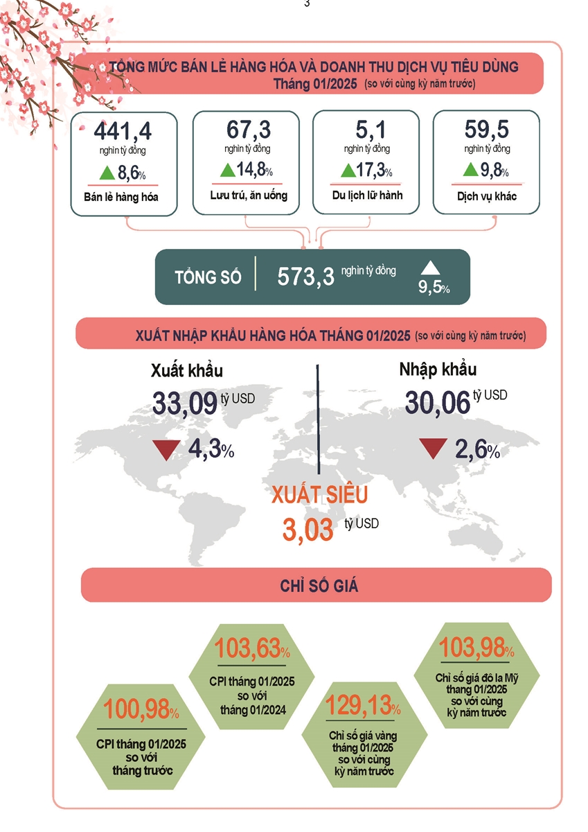 Tình hình kinh tế - xã hội tháng Một năm 2025 2