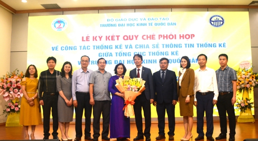 Lễ ký kết quy chế phối hợp công tác thống kê và chia sẻ thông tin thống kê giữa Trường đại học Kinh tế Quốc dân và Tổng cục Thống kê 3