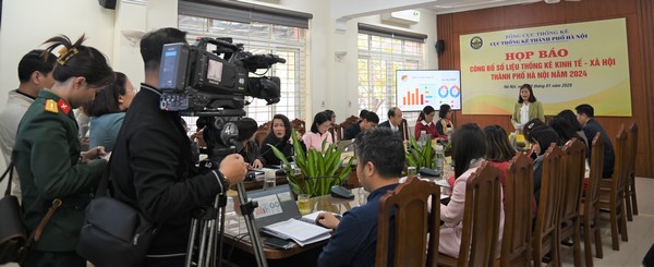 Họp báo công bố số liệu thống kê kinh tế - xã hội thành phố Hà Nội năm 2024 1