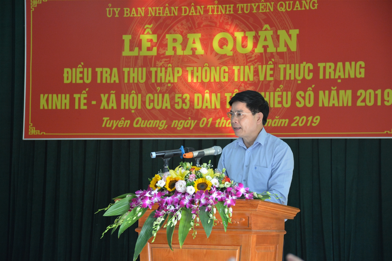Lễ ra quân điều tra thu thập thông tin về thực trạng kinh tế - xã hội của 53 dân tộc thiểu số năm 2019 tại tỉnh Tuyên Quang 1
