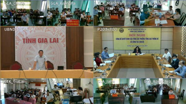 Hội nghị trực tuyến Công bố Quyết định của Tổng cục trưởng TCTK về công tác cán bộ Cục Thống kê Gia Lai 2