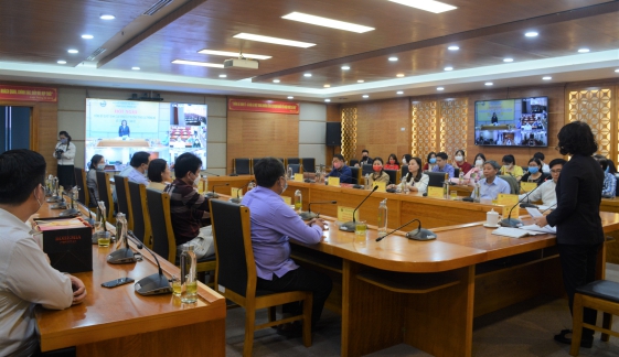 Hội nghị trực tuyến công bố quyết định của Tổng cục trưởng Tổng cục Thống kê về công tác cán bộ Vụ Thống kê Công nghiệp và Xây dựng 1