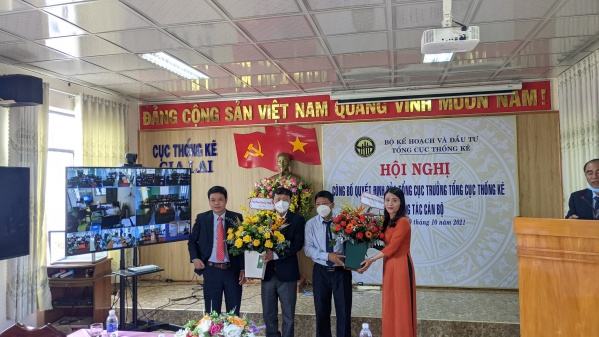 Hội nghị trực tuyến Công bố Quyết định của Tổng cục trưởng TCTK về công tác cán bộ Cục Thống kê Gia Lai 3