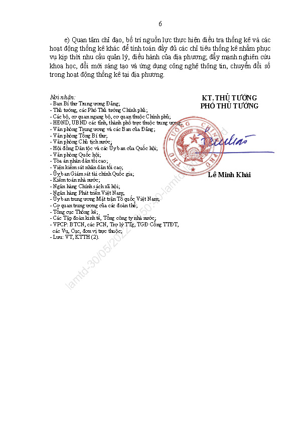 CHỈ THỊ VỀ VIỆC TĂNG CƯỜNG CÔNG TÁC THỐNG KÊ NHÀ NƯỚC 5
