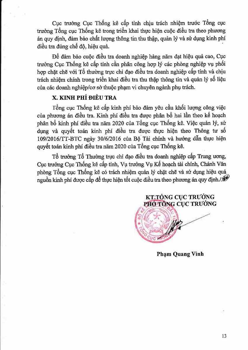 Phương án Điều tra doanh nghiệp năm 2020  12