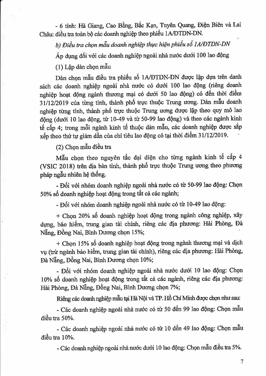 Phương án Điều tra doanh nghiệp năm 2020  6