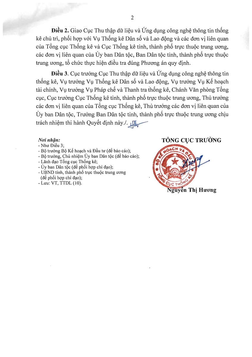 Quyết định Ban hành Phương án Điều tra, thu thập thông tin về thực trạng kinh tế - xã hội của 53 dân tộc thiểu số năm 2024 1