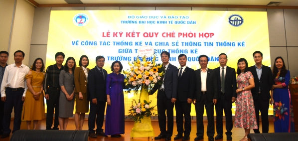 Lễ ký kết quy chế phối hợp công tác thống kê và chia sẻ thông tin thống kê giữa Trường đại học Kinh tế Quốc dân và Tổng cục Thống kê 4
