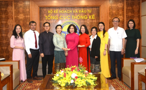 Tổng cục Thống kê tiếp xã giao đoàn cán bộ cấp cao Cơ quan Thống kê Lào 5
