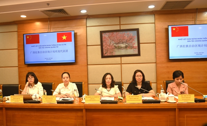Tổng cục Thống kê tiếp đoàn công tác Cục Thống kê Khu tự trị dân tộc Choang Quảng Tây, Trung Quốc
