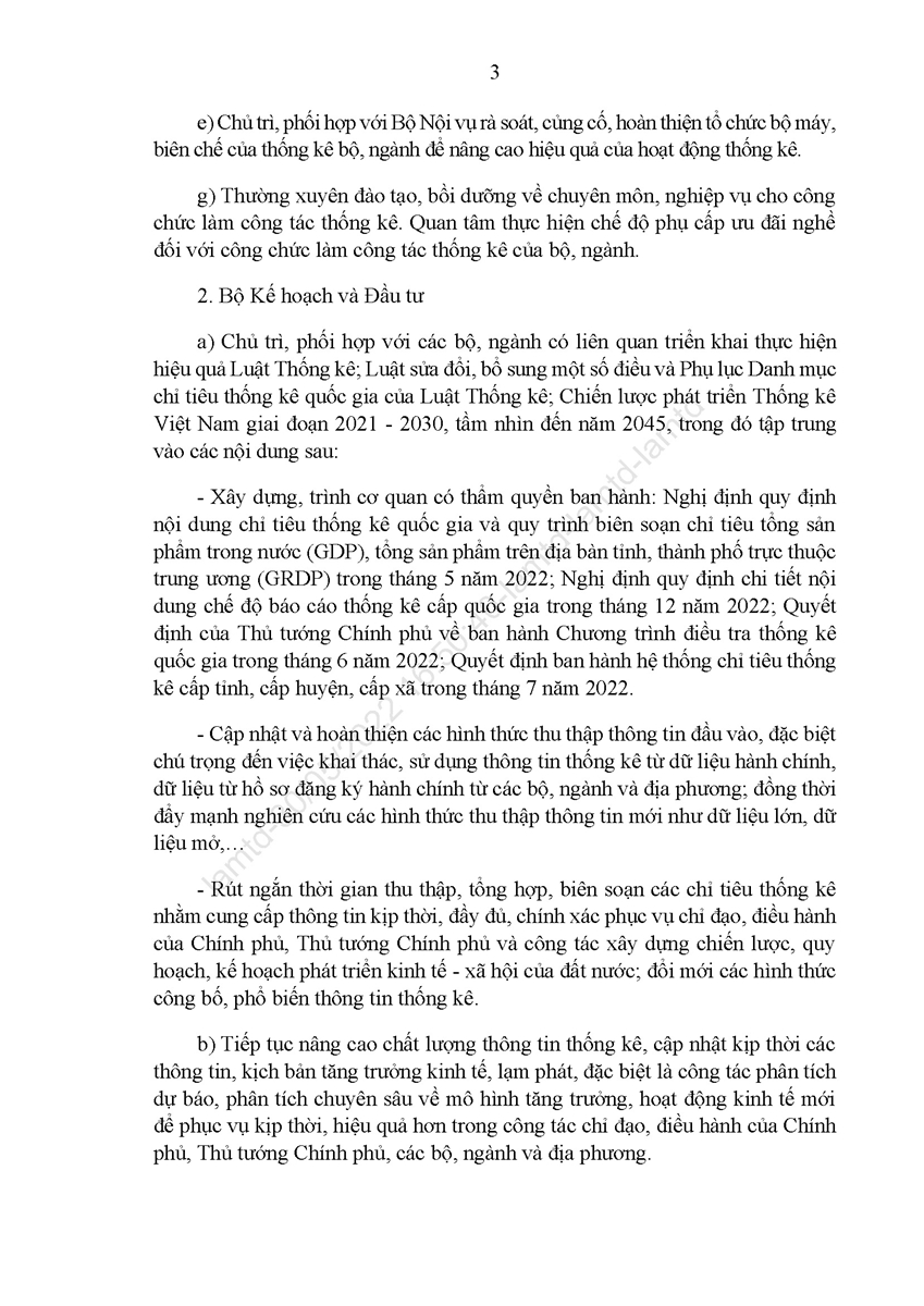 CHỈ THỊ VỀ VIỆC TĂNG CƯỜNG CÔNG TÁC THỐNG KÊ NHÀ NƯỚC 2